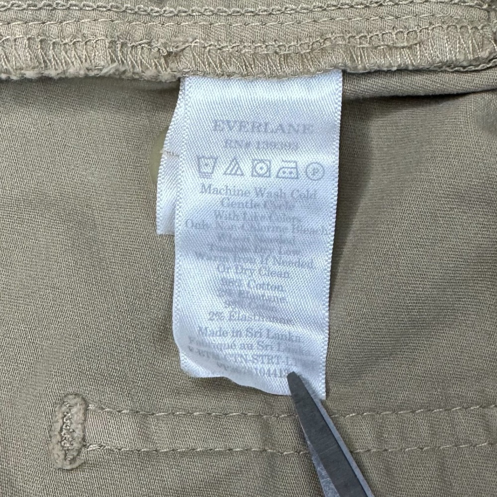 Everlane Khaki Chino Pants Womens 14 Straight Leg Cropped Cotton Stretch EUC - Picture 7 of 12